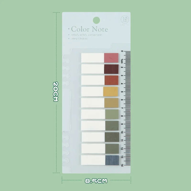 200 Sheets Morandi Transparent Fluorescent Index Tabs PET Flags Memo Sticky Note for Page Marker Planner Stickers Office School - Slobuy