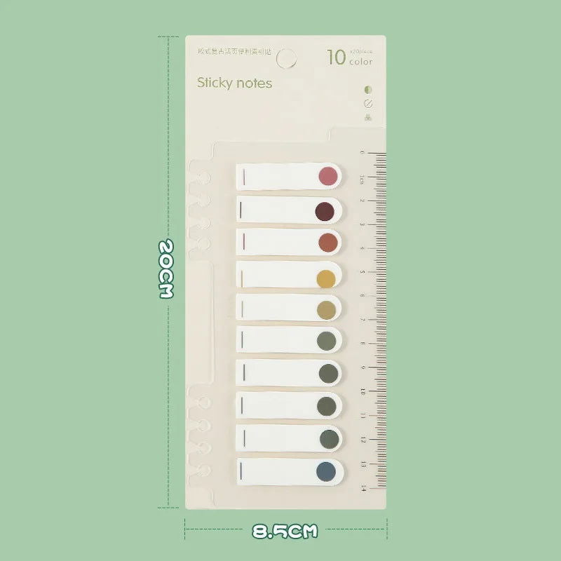 200 Sheets Morandi Transparent Fluorescent Index Tabs PET Flags Memo Sticky Note for Page Marker Planner Stickers Office School - Slobuy