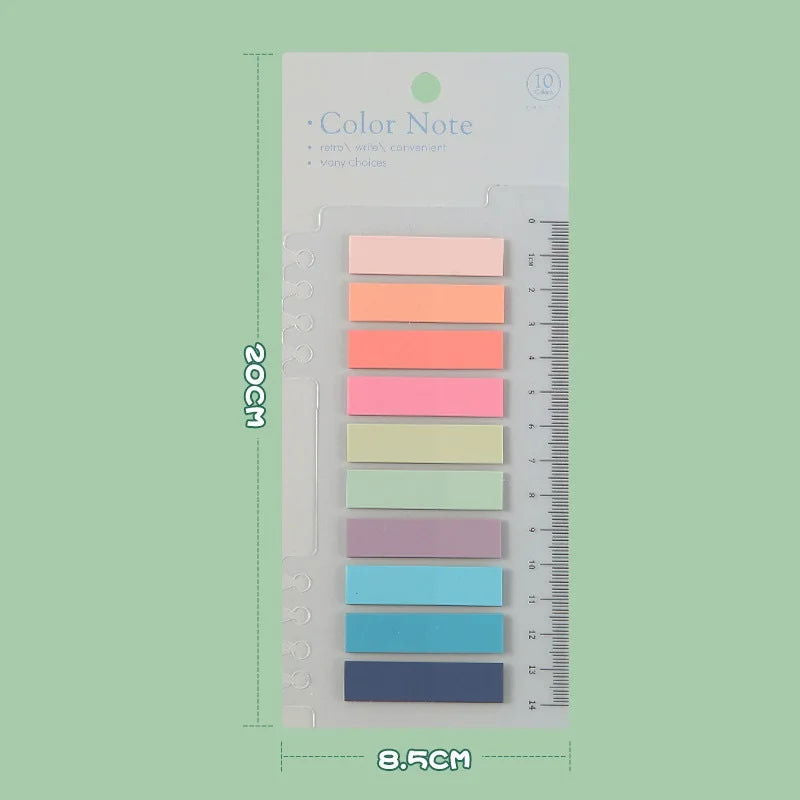200 Sheets Morandi Transparent Fluorescent Index Tabs PET Flags Memo Sticky Note for Page Marker Planner Stickers Office School - Slobuy