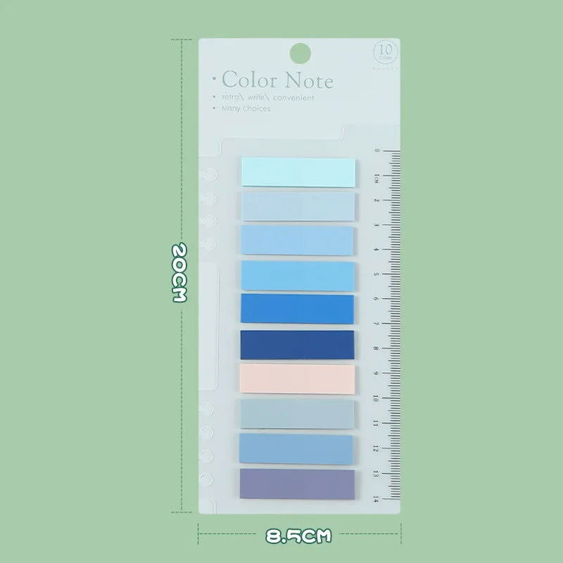 200 Sheets Morandi Transparent Fluorescent Index Tabs PET Flags Memo Sticky Note for Page Marker Planner Stickers Office School - Slobuy