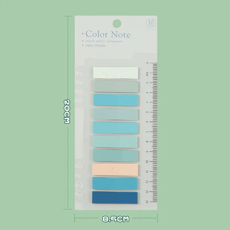 200 Sheets Morandi Transparent Fluorescent Index Tabs PET Flags Memo Sticky Note for Page Marker Planner Stickers Office School - Slobuy