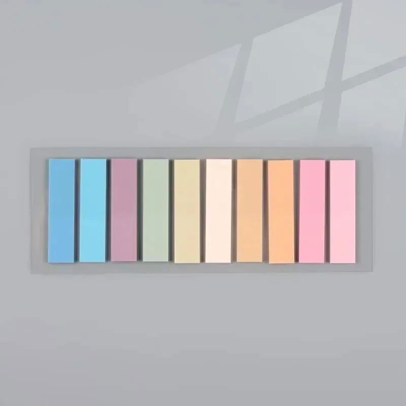 200 Sheets Morandi Transparent Fluorescent Index Tabs PET Flags Memo Sticky Note for Page Marker Planner Stickers Office School - Slobuy