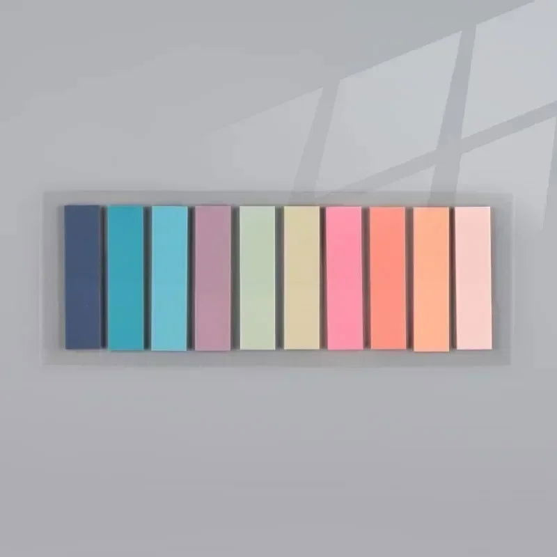 200 Sheets Morandi Transparent Fluorescent Index Tabs PET Flags Memo Sticky Note for Page Marker Planner Stickers Office School - Slobuy