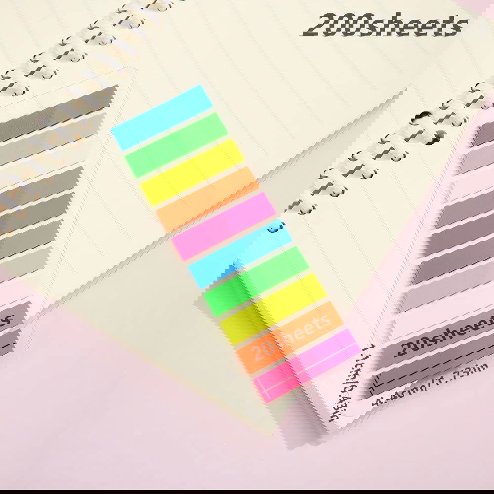 200 Sheets Transparent Notepad Sticky Notes Index Tabs Bookmarks for Books Kawaii Aesthetic Stationery Office School - Slobuy