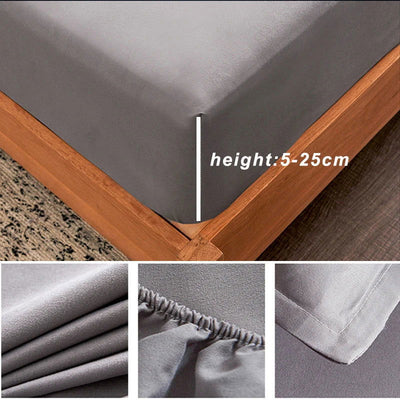 Cotton Fitted Sheet with Elastic Bands Non Slip Adjustable Mattress Covers for Single Double King Queen Bed,140/160/200cm - Slobuy