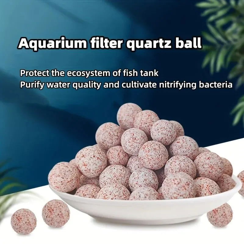200g Aquarium Quartz Ball Fish Tank Filter Media Hollow Particles Biological Ball Bio Filter for Aquarium Accessories - Slobuy