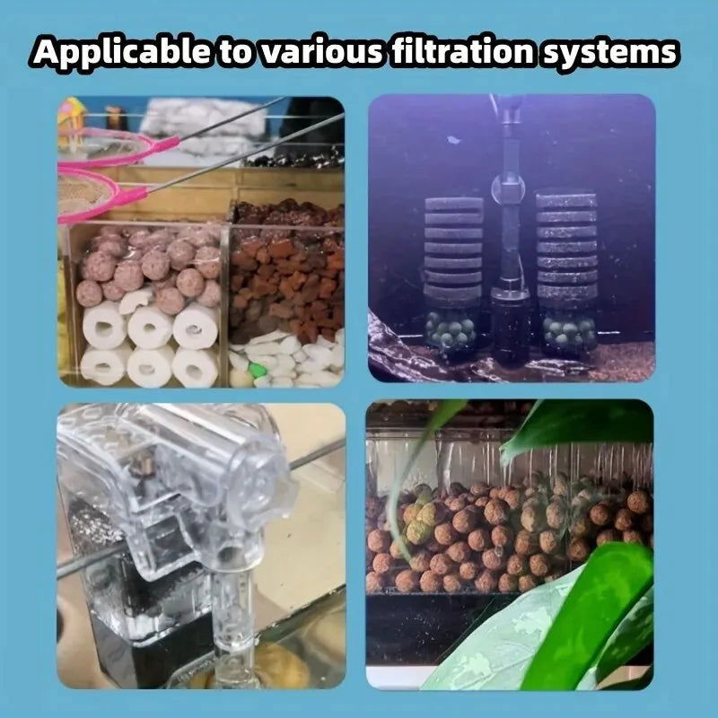200g Aquarium Quartz Ball Fish Tank Filter Media Hollow Particles Biological Ball Bio Filter for Aquarium Accessories - Slobuy