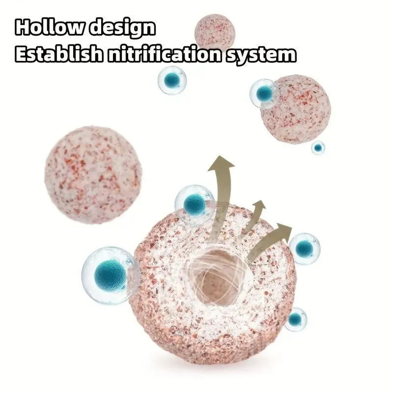 200g Aquarium Quartz Ball Fish Tank Filter Media Hollow Particles Biological Ball Bio Filter for Aquarium Accessories - Slobuy