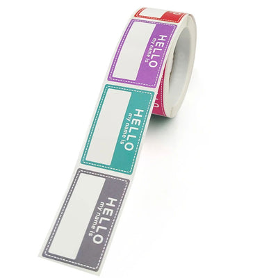 200pcs Color Blank Name Stickers "Hello My Name Is" Name Label Personalized Signature Design School Office Baby Newborn Name Tag - Slobuy