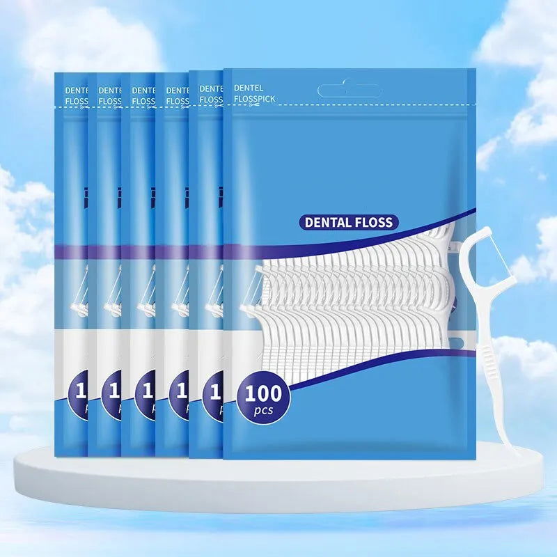 200pcs Dental Floss and Plastic Toothpicks for One-time Cleaning of Dental Gaps-Oral Care - Slobuy