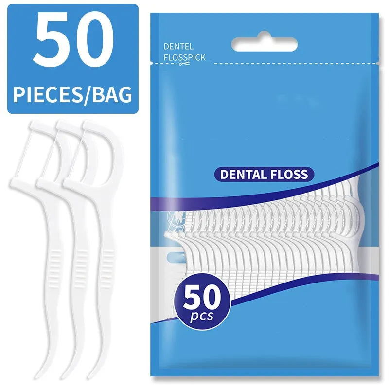 200pcs Dental Floss and Plastic Toothpicks for One-time Cleaning of Dental Gaps-Oral Care - Slobuy