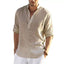 2022 New Men's Casual Blouse Cotton Linen Shirt Loose Tops Long Sleeve Tee Shirt Spring Autumn Casual Handsome Men's Shirts - Slobuy
