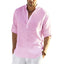 2022 New Men's Casual Blouse Cotton Linen Shirt Loose Tops Long Sleeve Tee Shirt Spring Autumn Casual Handsome Men's Shirts - Slobuy