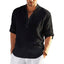 2022 New Men's Casual Blouse Cotton Linen Shirt Loose Tops Long Sleeve Tee Shirt Spring Autumn Casual Handsome Men's Shirts - Slobuy