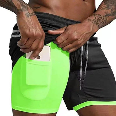 2022 Sport Shorts Men Sportswear Double-deck Running Shorts 2 In 1 Beach Bottoms Summer Gym Fitness Training Jogging Short Pants - Slobuy