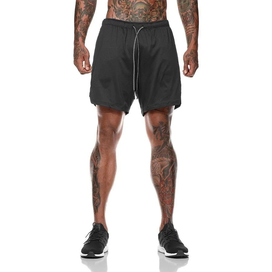2022 Sport Shorts Men Sportswear Double-deck Running Shorts 2 In 1 Beach Bottoms Summer Gym Fitness Training Jogging Short Pants - Slobuy