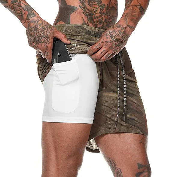 2022 Sport Shorts Men Sportswear Double-deck Running Shorts 2 In 1 Beach Bottoms Summer Gym Fitness Training Jogging Short Pants - Slobuy