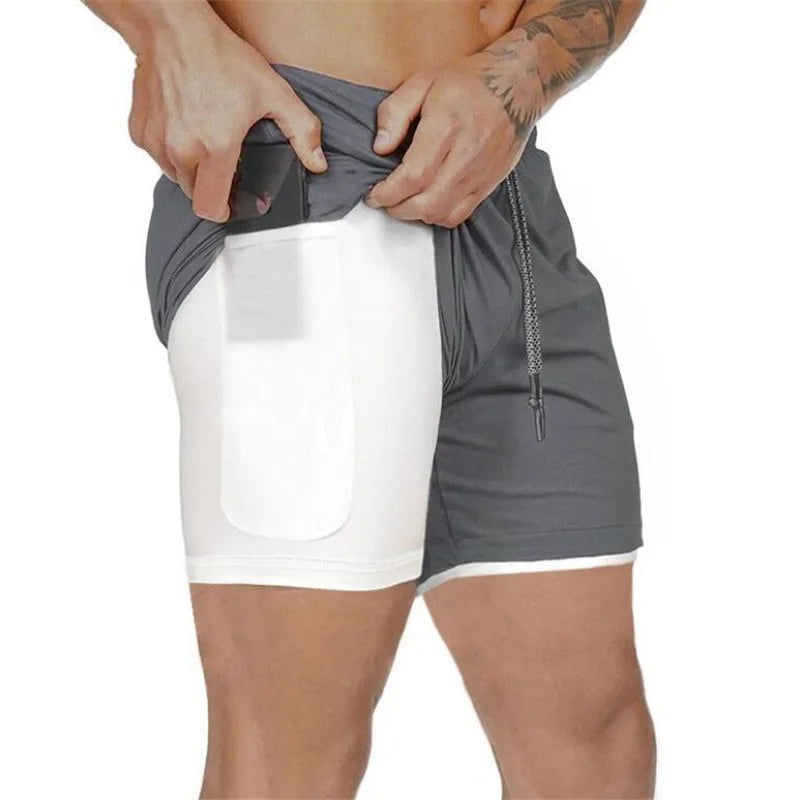 2022 Sport Shorts Men Sportswear Double-deck Running Shorts 2 In 1 Beach Bottoms Summer Gym Fitness Training Jogging Short Pants - Slobuy