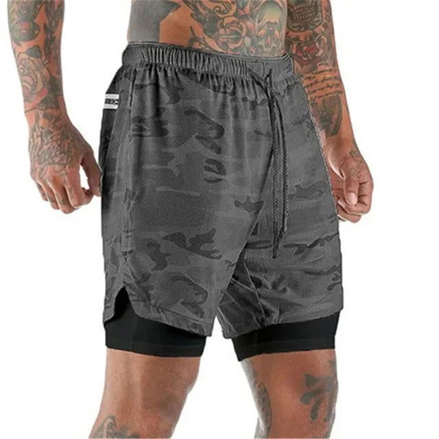 2022 Sport Shorts Men Sportswear Double-deck Running Shorts 2 In 1 Beach Bottoms Summer Gym Fitness Training Jogging Short Pants - Slobuy