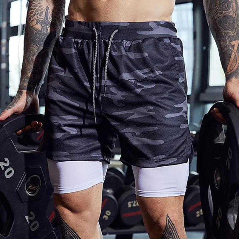 2022 Sport Shorts Men Sportswear Double-deck Running Shorts 2 In 1 Beach Bottoms Summer Gym Fitness Training Jogging Short Pants - Slobuy