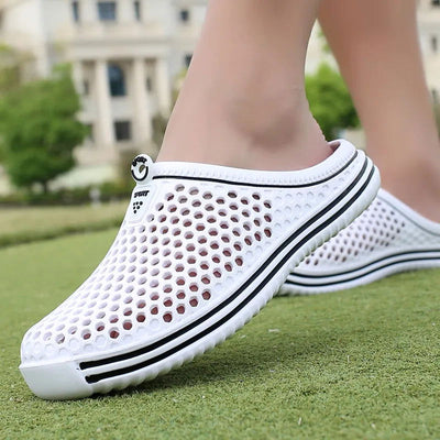 2022 Women Shoes Beach Slippers Unisex Hollow Out Casual Couple Beach Sandal Flip Flops Shoes Non-slide Mens Slippers - Slobuy