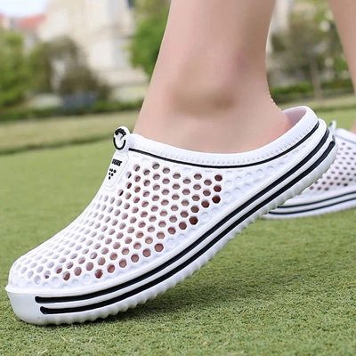 2022 Women Shoes Beach Slippers Unisex Hollow Out Casual Couple Beach Sandal Flip Flops Shoes Non-slide Mens Slippers - Slobuy