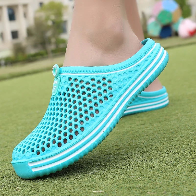 2022 Women Shoes Beach Slippers Unisex Hollow Out Casual Couple Beach Sandal Flip Flops Shoes Non-slide Mens Slippers - Slobuy