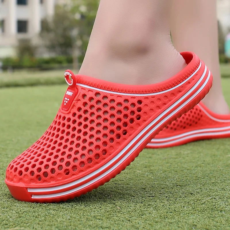 2022 Women Shoes Beach Slippers Unisex Hollow Out Casual Couple Beach Sandal Flip Flops Shoes Non-slide Mens Slippers - Slobuy