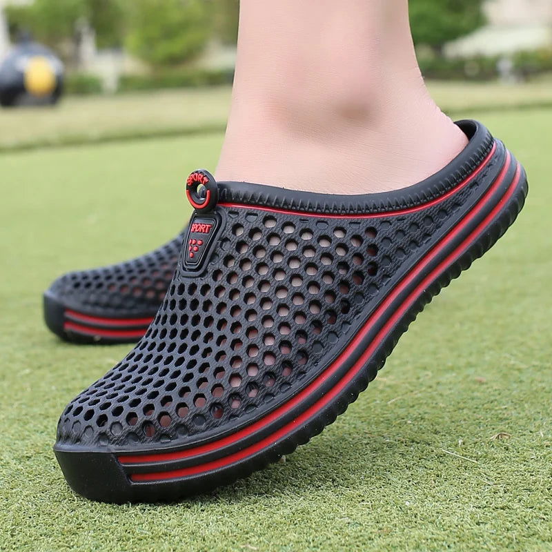 2022 Women Shoes Beach Slippers Unisex Hollow Out Casual Couple Beach Sandal Flip Flops Shoes Non-slide Mens Slippers - Slobuy