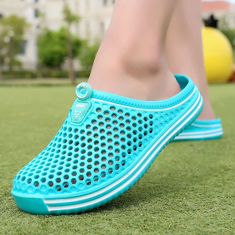 2022 Women Shoes Beach Slippers Unisex Hollow Out Casual Couple Beach Sandal Flip Flops Shoes Non-slide Mens Slippers - Slobuy