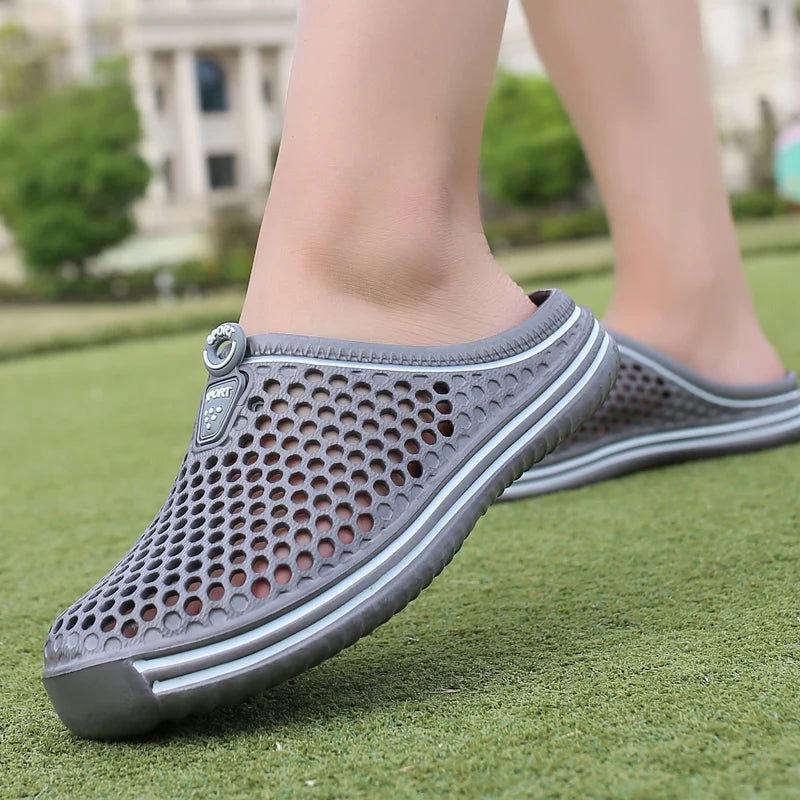 2022 Women Shoes Beach Slippers Unisex Hollow Out Casual Couple Beach Sandal Flip Flops Shoes Non-slide Mens Slippers - Slobuy
