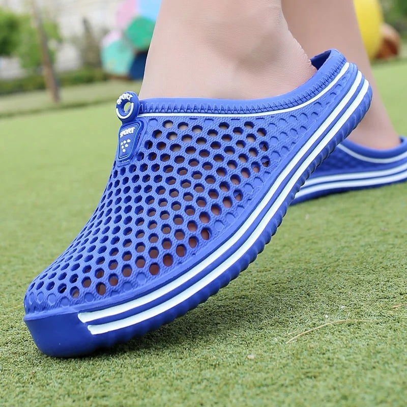 2022 Women Shoes Beach Slippers Unisex Hollow Out Casual Couple Beach Sandal Flip Flops Shoes Non-slide Mens Slippers - Slobuy