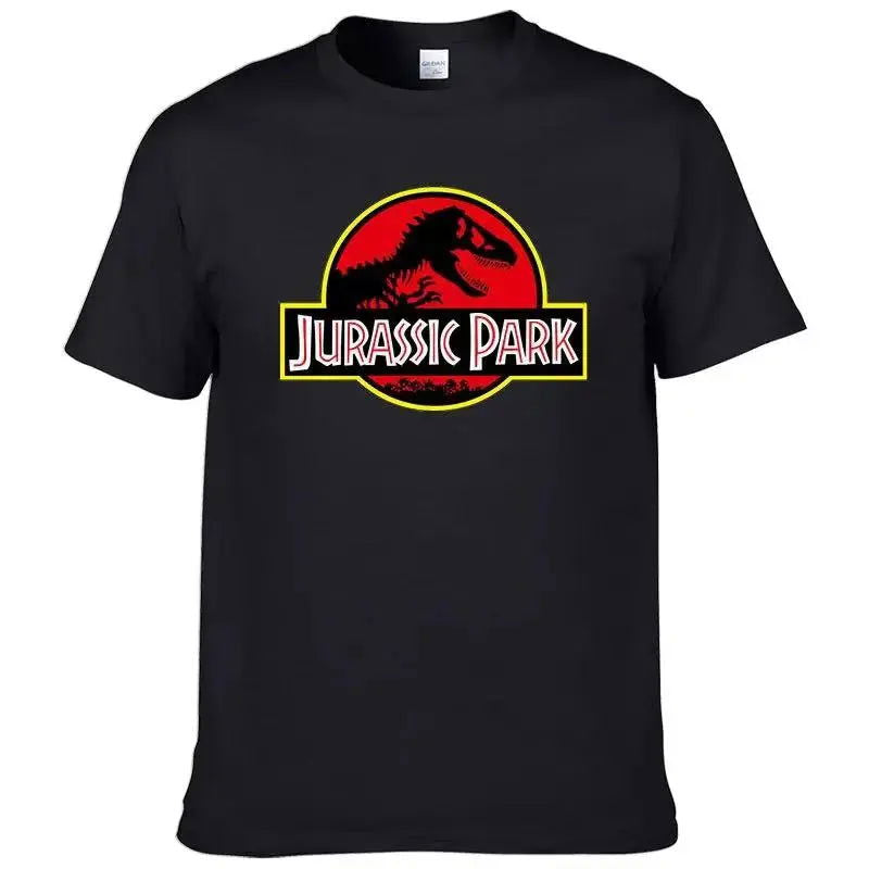 2023Jurassic Park T Shirt Men 100% Cotton Printed T-Shirt Casual Funny Tops Jurassic World Tees Short Sleeve Cool Tshirt 80045 - Slobuy