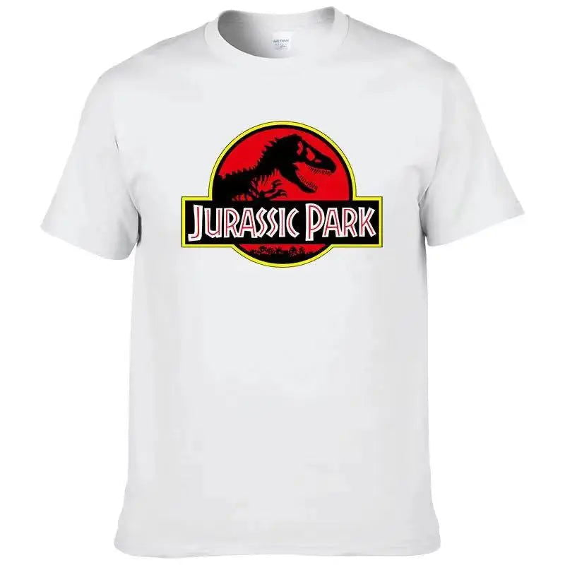 2023Jurassic Park T Shirt Men 100% Cotton Printed T-Shirt Casual Funny Tops Jurassic World Tees Short Sleeve Cool Tshirt 80045 - Slobuy
