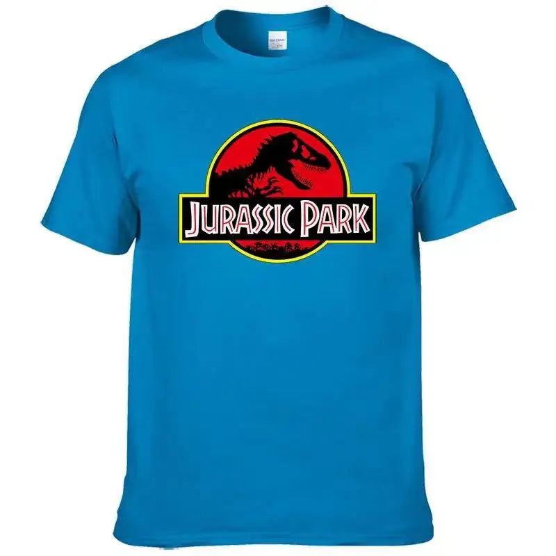 2023Jurassic Park T Shirt Men 100% Cotton Printed T-Shirt Casual Funny Tops Jurassic World Tees Short Sleeve Cool Tshirt 80045 - Slobuy