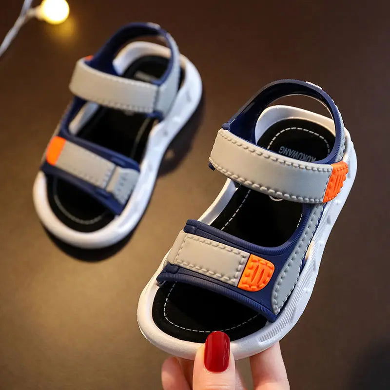 2023 Children's Summer Boys Leather Sandals Baby Shoes Kids Flat Child Beach Shoes Sports Soft Non-slip Casual Toddler Sandals - Slobuy