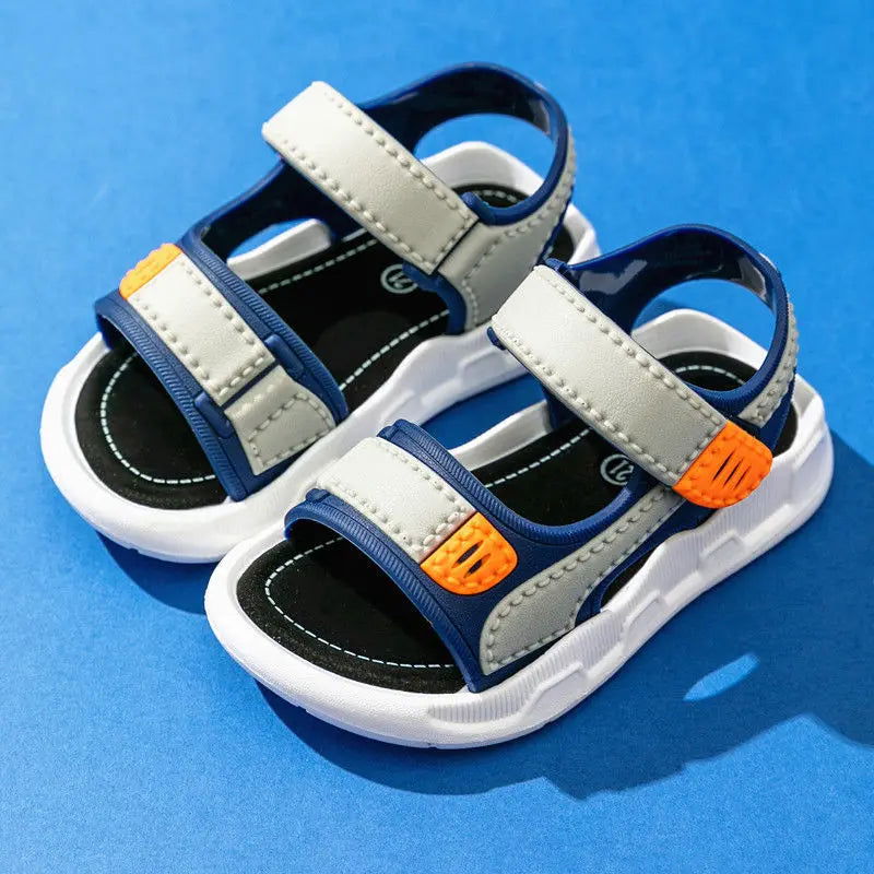 2023 Children's Summer Boys Leather Sandals Baby Shoes Kids Flat Child Beach Shoes Sports Soft Non-slip Casual Toddler Sandals - Slobuy