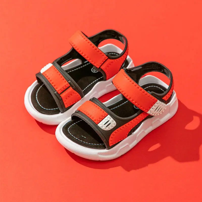 2023 Children's Summer Boys Leather Sandals Baby Shoes Kids Flat Child Beach Shoes Sports Soft Non-slip Casual Toddler Sandals - Slobuy