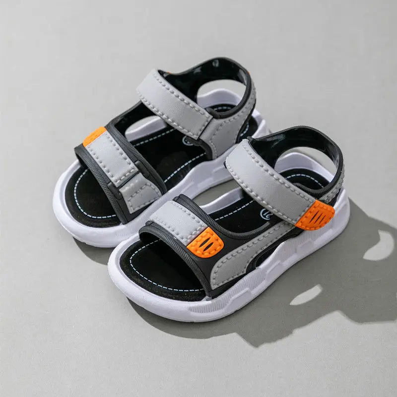 2023 Children's Summer Boys Leather Sandals Baby Shoes Kids Flat Child Beach Shoes Sports Soft Non-slip Casual Toddler Sandals - Slobuy