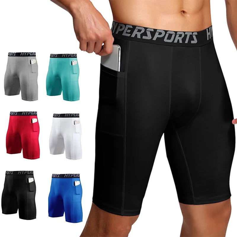 2023 Compression Shorts Men Summer Sportswear Training Tights Gym Fitness Leggings Short Pants Sport Bottoms Running Shorts Men - Slobuy