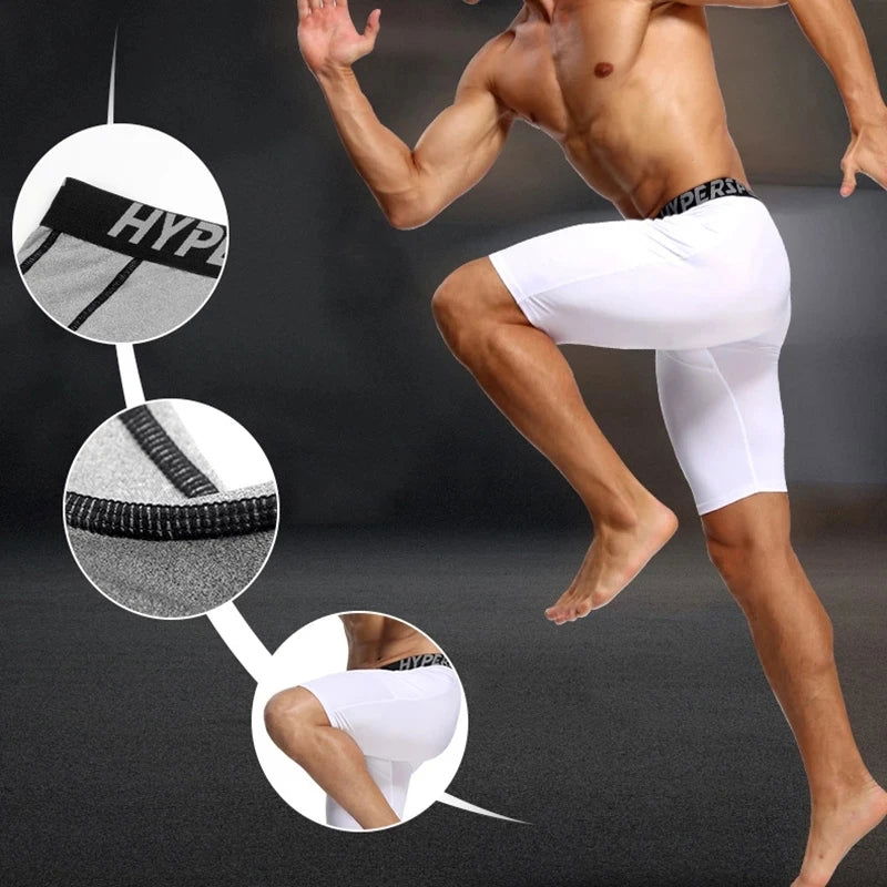 2023 Compression Shorts Men Summer Sportswear Training Tights Gym Fitness Leggings Short Pants Sport Bottoms Running Shorts Men - Slobuy