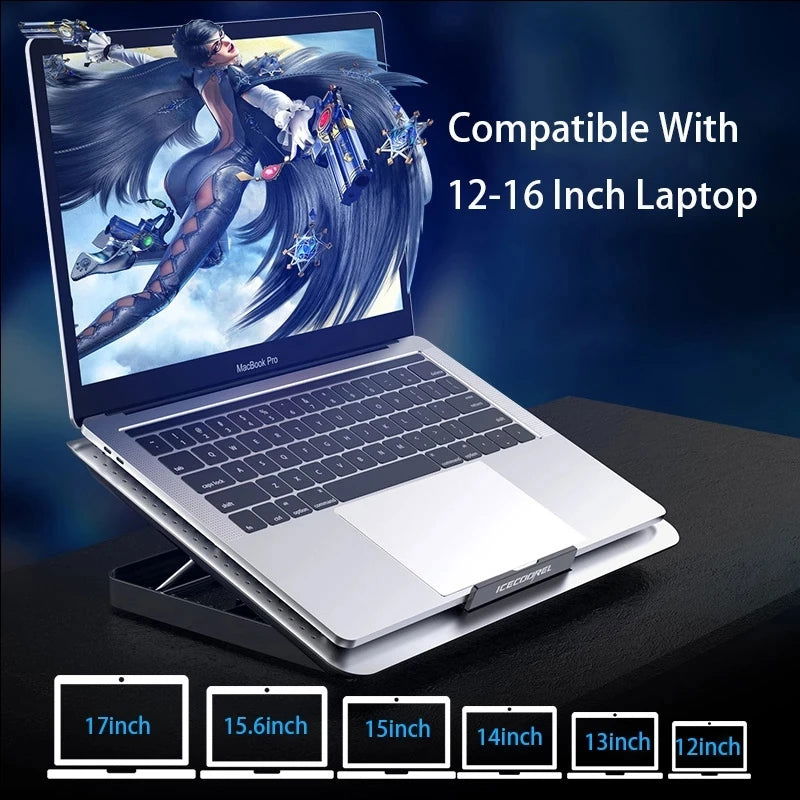 2023 Cooling Fan Laptop Cooling Pad 11 13 17 Inch Laptop Aluminum Alloy Notebook Radiator Stand Gaming Cooler Stand for Gaming - Slobuy