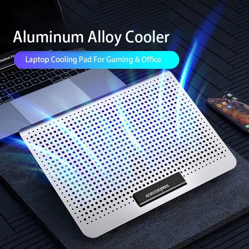 2023 Cooling Fan Laptop Cooling Pad 11 13 17 Inch Laptop Aluminum Alloy Notebook Radiator Stand Gaming Cooler Stand for Gaming - Slobuy