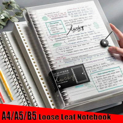 2023 Diary A5 B5 A4 Transparent Loose Leaf Binder Notebook Inner Core Cover Note Book Journal Planner Office Stationery Supplies - Slobuy