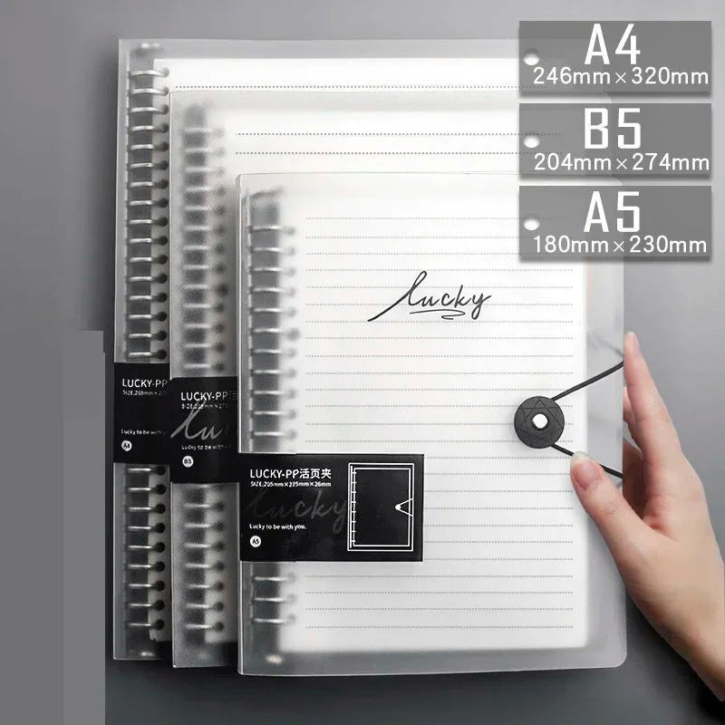 2023 Diary A5 B5 A4 Transparent Loose Leaf Binder Notebook Inner Core Cover Note Book Journal Planner Office Stationery Supplies - Slobuy