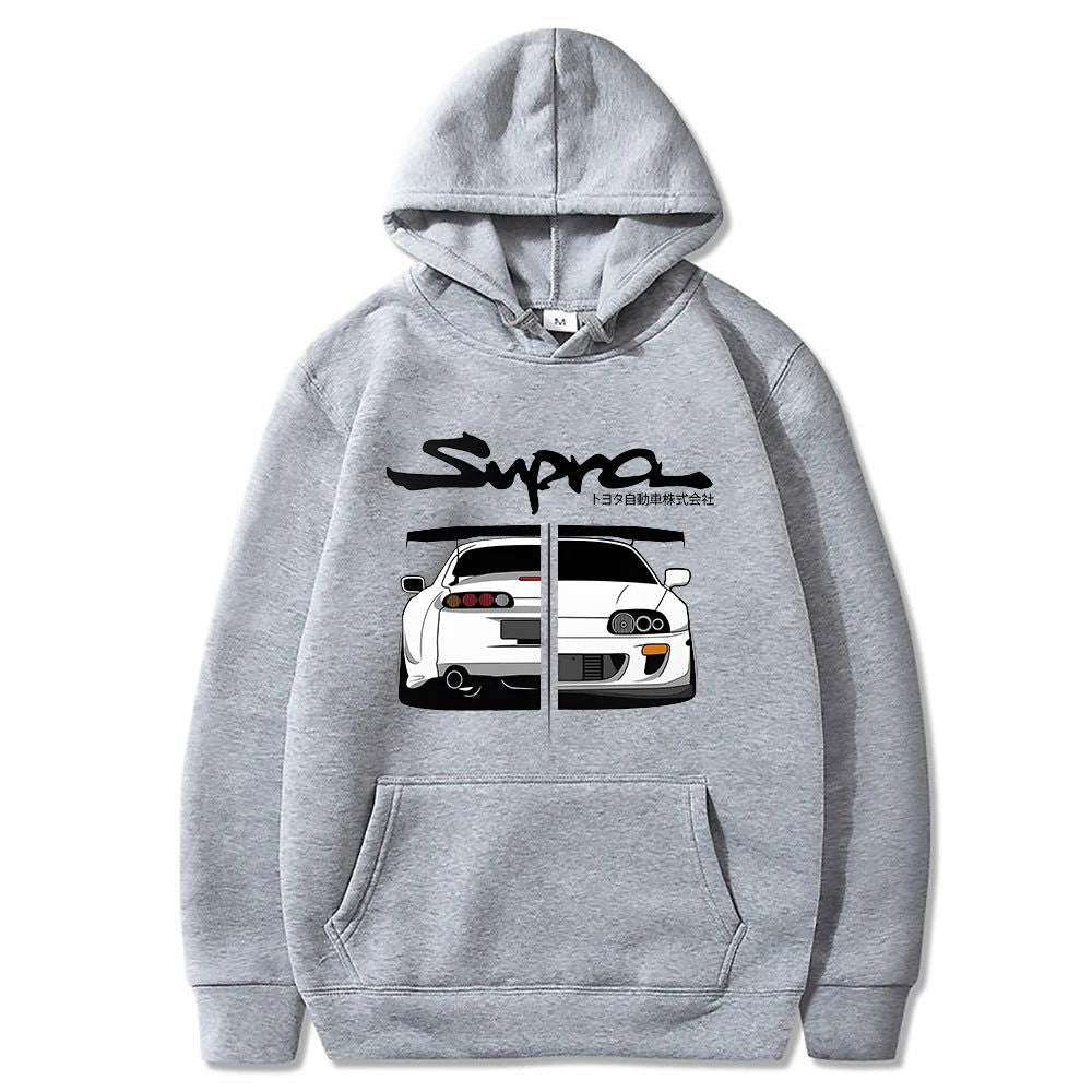 2023 Initial D Supra Hoodies Men's and Women's JDM Manga Print Loose Casual Long Sleeve Japanese Casual Sporty Sweatshirt - Slobuy