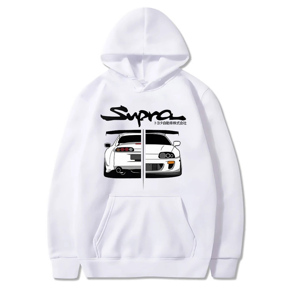 2023 Initial D Supra Hoodies Men's and Women's JDM Manga Print Loose Casual Long Sleeve Japanese Casual Sporty Sweatshirt - Slobuy