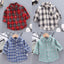 2023 Korean Fashion Children Tops Boys Buffalo Plaid Flannel Shirt Baby Casual Shirt Outerwear Clothes Autumn Girls Blouses 0-5T - Slobuy