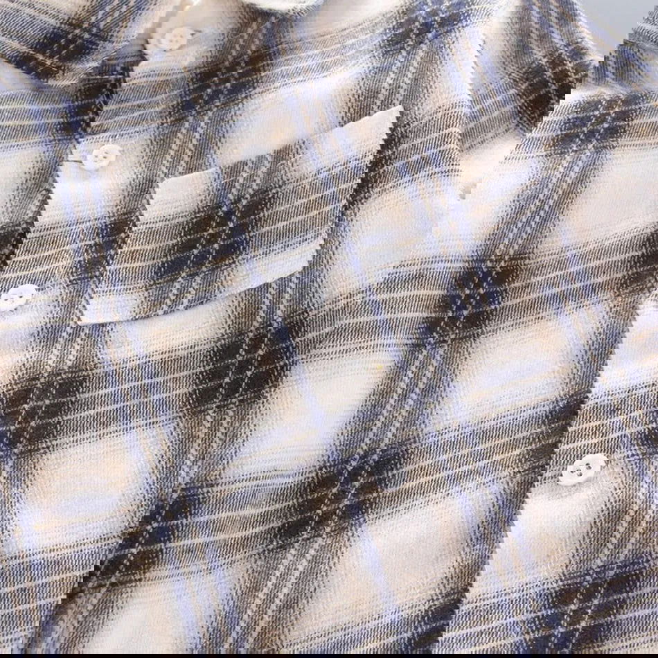 2023 Korean Fashion Children Tops Boys Buffalo Plaid Flannel Shirt Baby Casual Shirt Outerwear Clothes Autumn Girls Blouses 0-5T - Slobuy