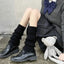 2023 Lolita Leg Warmers Women's Long Socks Wool Knitted Foot Cover Arm Warmer Y2K Autumn Winter Crochet Heap Socks Boot Cuffs - Slobuy